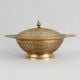 Handcrafted Brass Engraved Bowl with Lid Decorative Serving