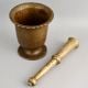 Handcrafted Brass Mortar Pestle Pedestal Khalbatta Set