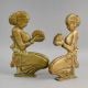 Handcrafted Brass Lady Figurines Pair Decorative Showpiece