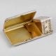 Vintage Sterling Silver Travel Clock Cigarette Case with Hallmark 925