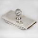 Vintage Hallmarked Silver Desk Blotter with Ribbed Knob