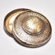 Vintage Brass Glass Round Box with Carving for Decoration