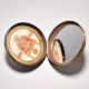 Vintage Brass Glass Round Box with Carving for Decoration