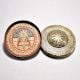 Handmade Brass and Glass Round Box in Rajasthani Art