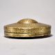Handcrafted Antique Brass and Glass Round with Beautiful Carving