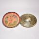Handmade Rajasthani Art Brass and Glass Round Box for Decor
