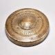 Indian Handmade Engraved Round Box Made of Brass and Glass