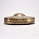 Indian Handmade Engraved Round Box Made of Brass and Glass