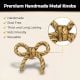 6 Pieces Handmade Gold Vintage Aluminium Bow Cabinet Knobs