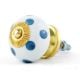 White Royal Blue Polka Dot Ceramic Drawer Knob