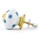 White Royal Blue Polka Dot Ceramic Drawer Knob
