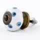 White Royal Blue Polka Dot Ceramic Drawer Knob