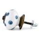White Royal Blue Polka Dot Ceramic Drawer Knob