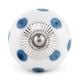 White Royal Blue Polka Dot Ceramic Drawer Knob