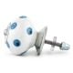 White Royal Blue Polka Dot Ceramic Drawer Knob