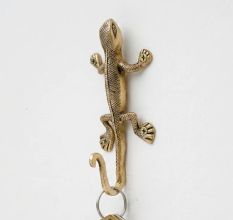 Golden Brass Lizard Wall Hook