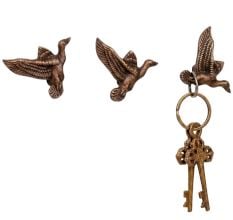 Handmade Modern Antique Iron Eagle Wall Hooks- 3 Pieces