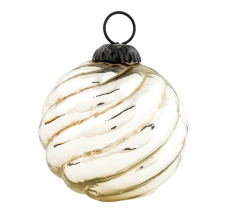 Vintage Glass Silver Round Hanging Ornament For Christmas Tree decor