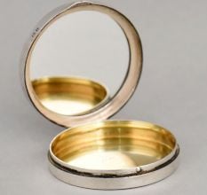 Gieves Ltd RAF Wings Silver and Enamel Compact Mirror