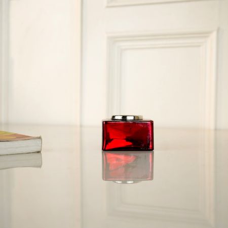 Beautiful Premium Glass Candle Holders in Red Shade for Decor