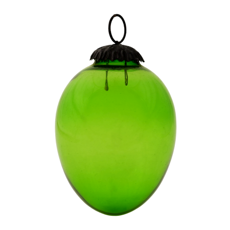 Green Decorative Avocado Shaped Glass Christmas Hanging Ornament
