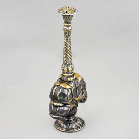 Vintage Silver Gulab Pash with Gold Plated Floral Embellishments