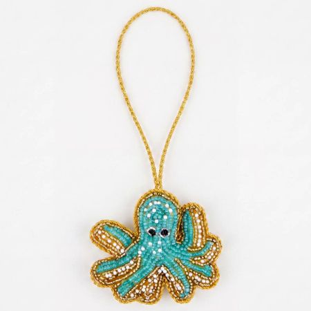 Handmade Decorative Beaded Octopus Bag Charm