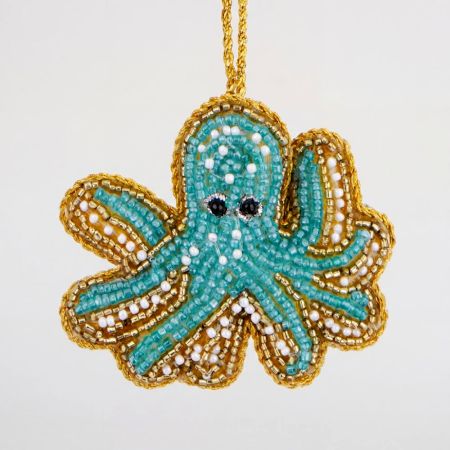 Handmade Decorative Beaded Octopus Bag Charm
