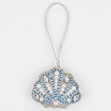 Handmade Beaded Scallop Shell Bag Charm