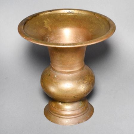 Vintage Handcrafted Brass Kolambi with Broad Flared Rim