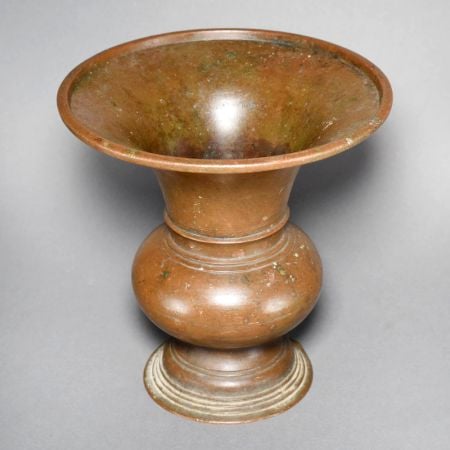 Vintage Handcrafted Brass Kolambi with Broad Flared Rim