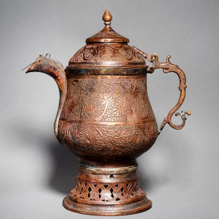Vintage Handcrafted Copper Samovar Tea Urn with Burner