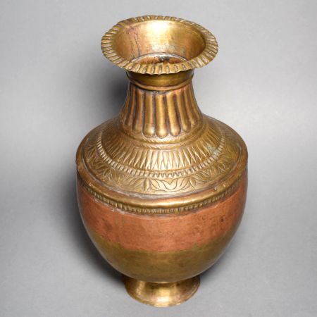 Vintage Handcrafted Copper Brass Floral Water Vase