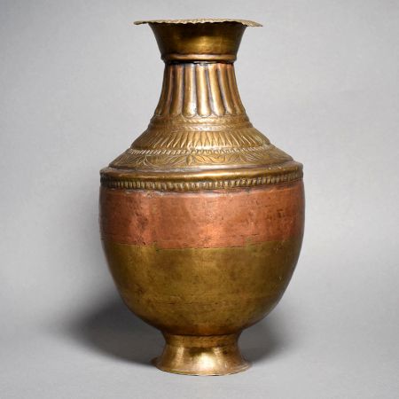 Vintage Handcrafted Copper Brass Floral Water Vase