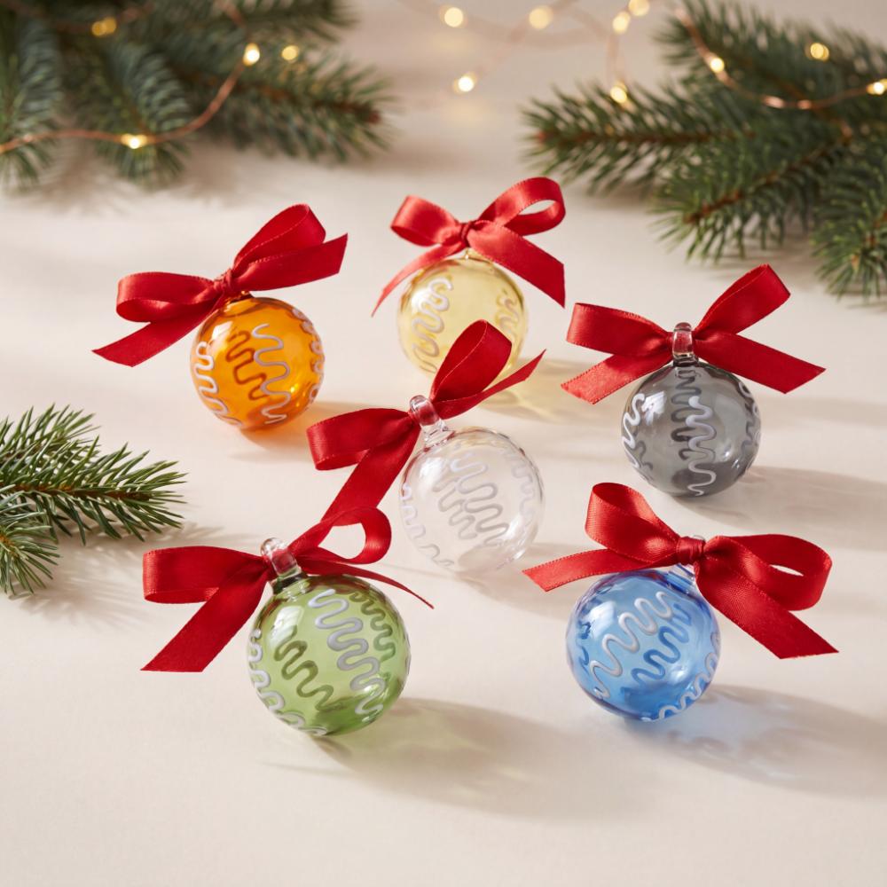 Multicolor Handcrafted Glass Christmas Ball Ornaments