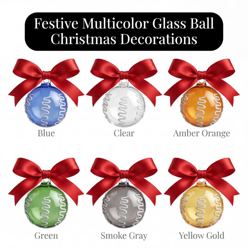 Multicolor Handcrafted Glass Christmas Ball Ornaments