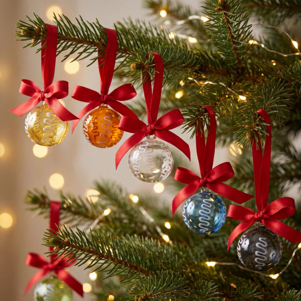 Multicolor Handcrafted Glass Christmas Ball Ornaments