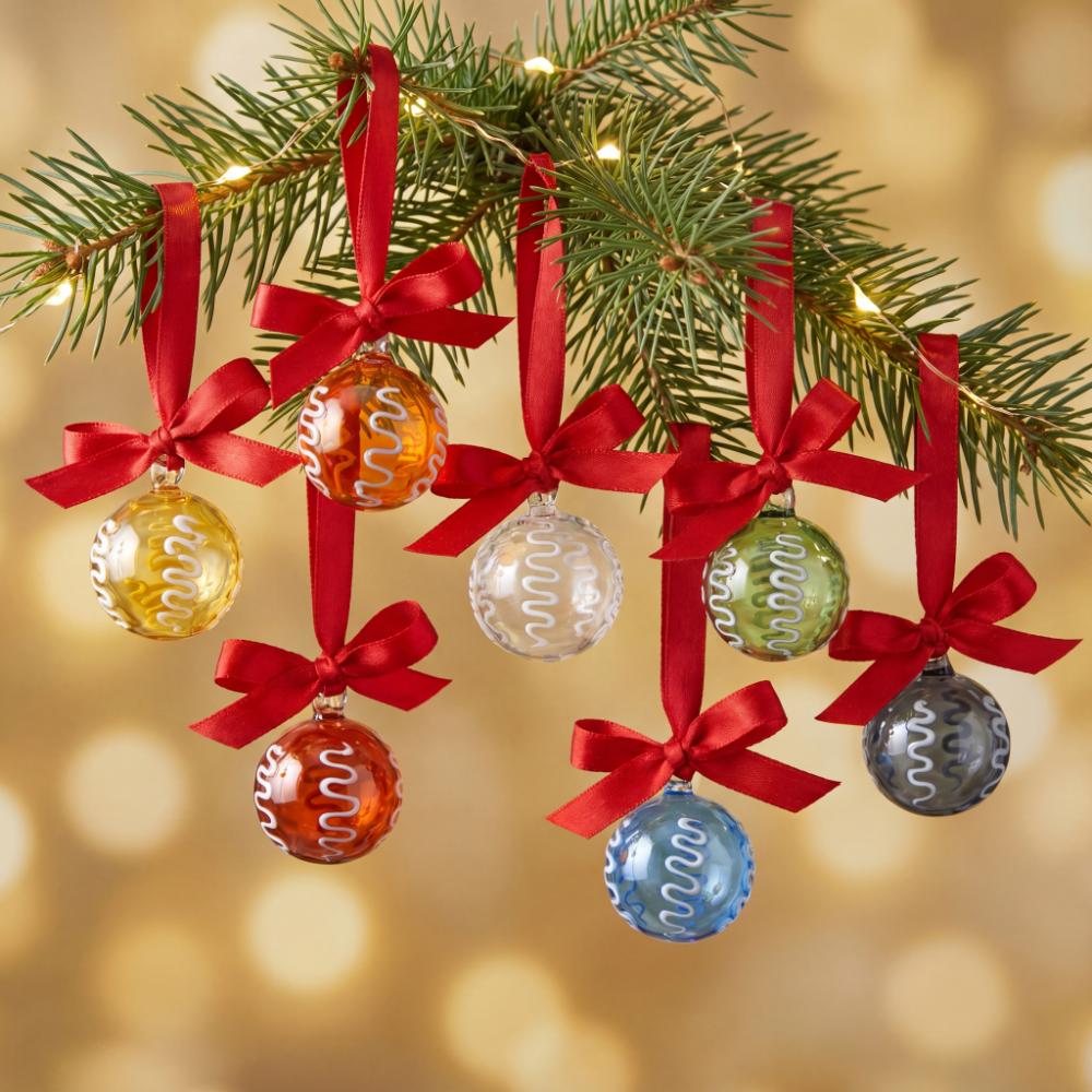Multicolor Handcrafted Glass Christmas Ball Ornaments
