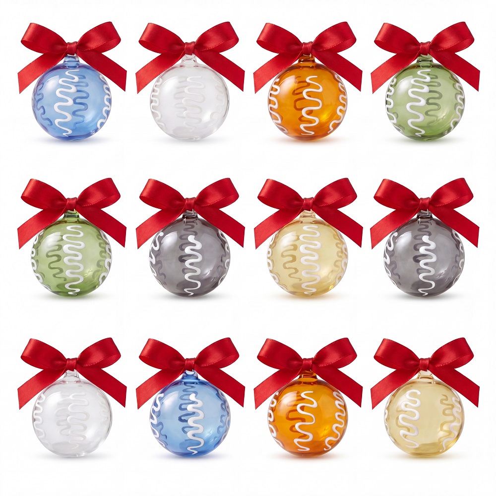 Multicolor Handcrafted Glass Christmas Ball Ornaments