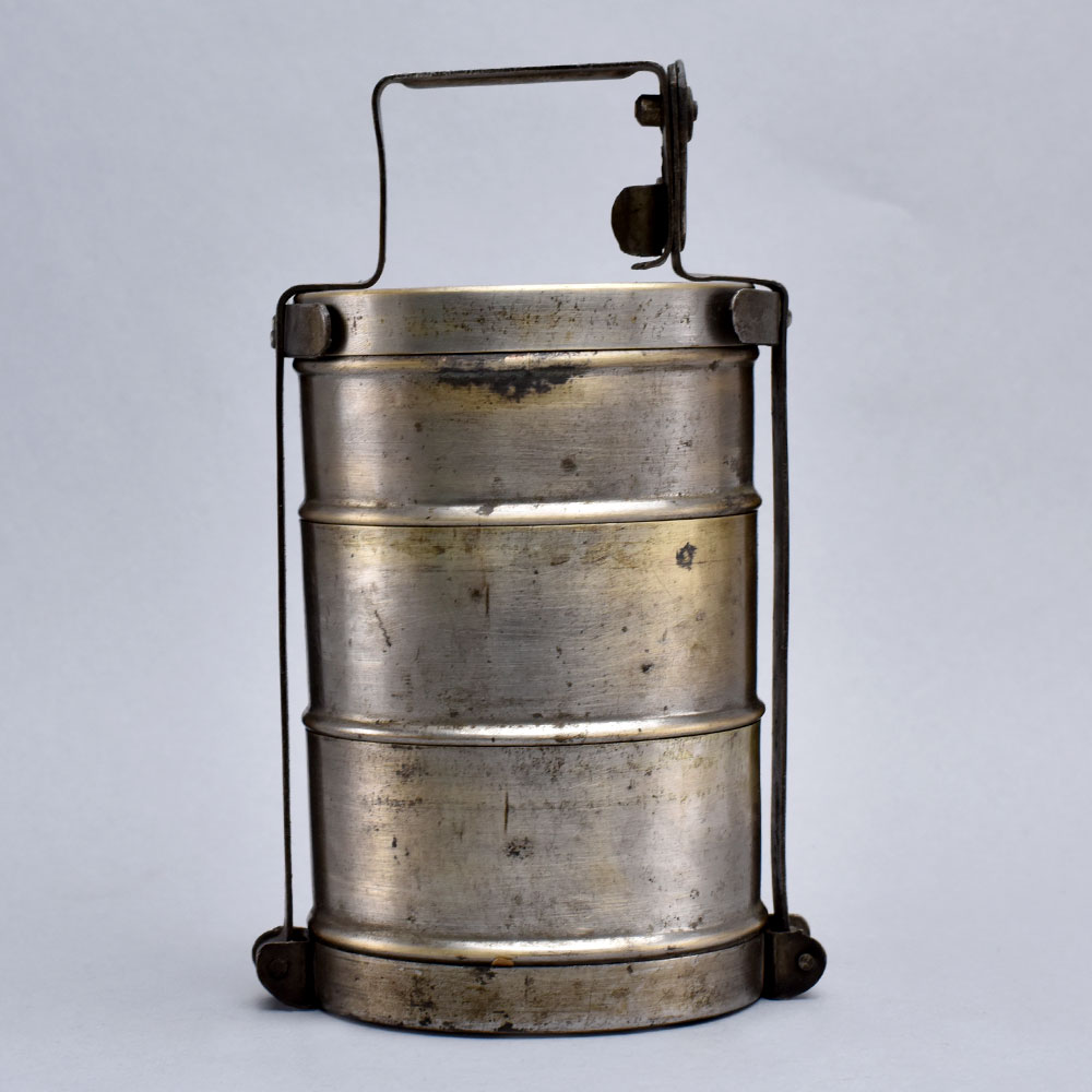 Vintage Brass Tiffin Box from North India for Decor