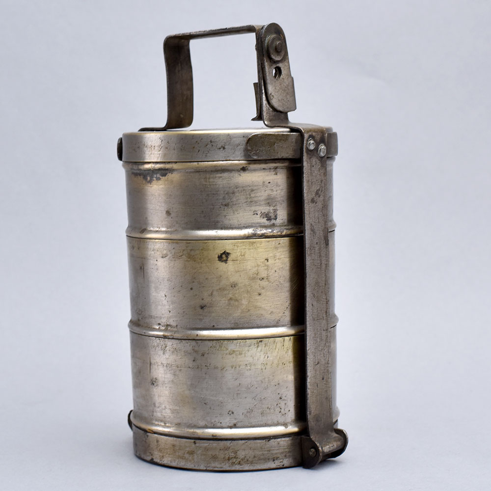 Vintage Brass Tiffin Box from North India for Decor