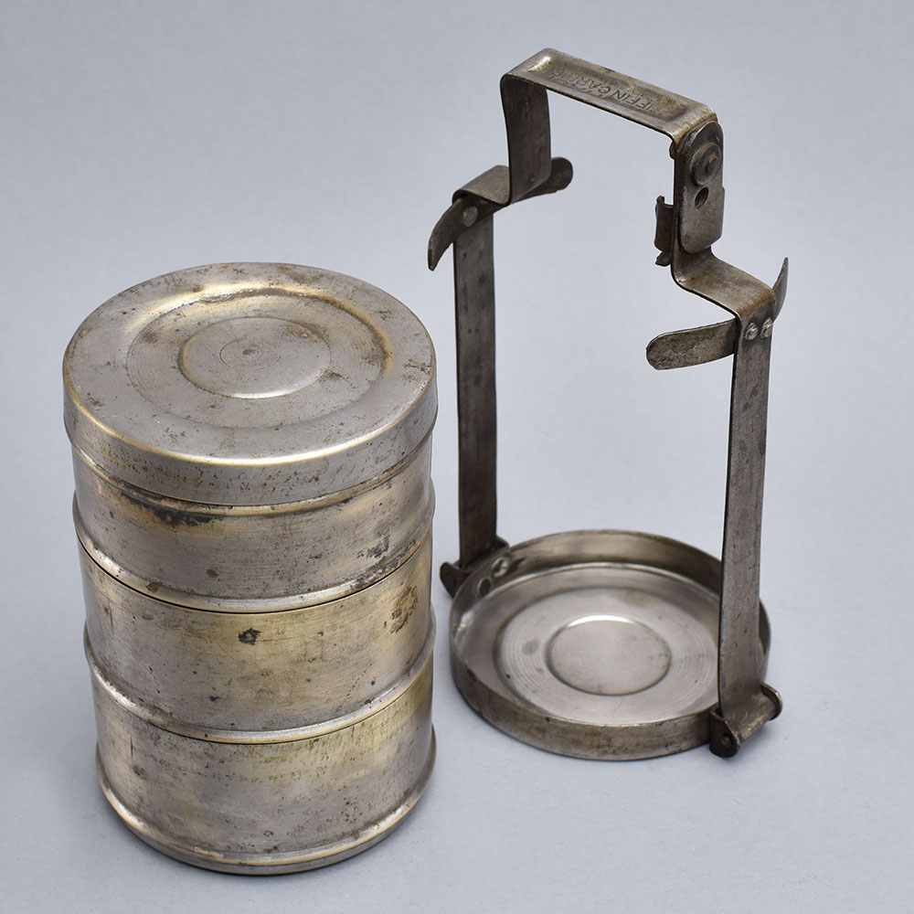 Vintage Brass Tiffin Box from North India for Decor