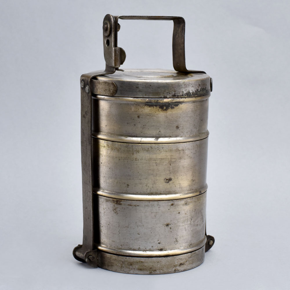 Vintage Brass Tiffin Box from North India for Decor