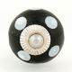 White Dotted Small Ceramic Wardrobe Knob