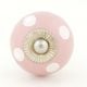 Pink Polka Dotted Small Ceramic Cabinet Knobs
