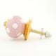 Pink Polka Dotted Small Ceramic Cabinet Knobs