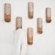 6 Pieces Wooden Decorative Adhesive Wall Key And Towel Holder