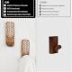 6 Pieces Wooden Decorative Adhesive Wall Key And Towel Holder
