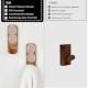 6 Pieces Wooden Decorative Adhesive Wall Hooks