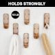 6 Pieces Wooden Decorative Adhesive Wall Hooks